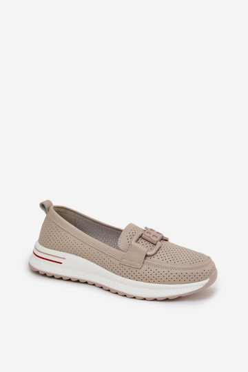 Moteriški odiniai platforminiai mokasinai S.Barski LR51-556 Beige 2