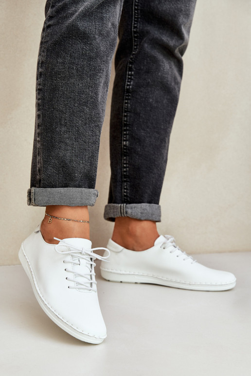 D&A LR51-645 balti suvarstomi natūralios odos žemi batai