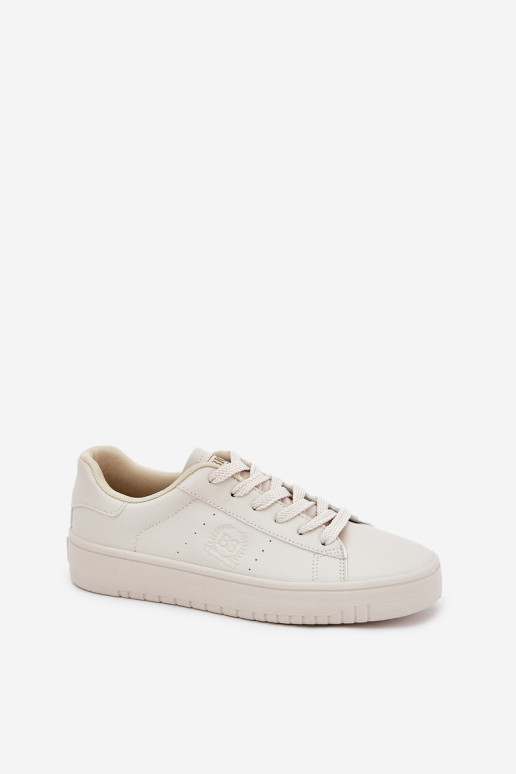 Žemi moteriški sportbačiai, pagaminti iš ekologiškos odos Big Star NN274578 Beige