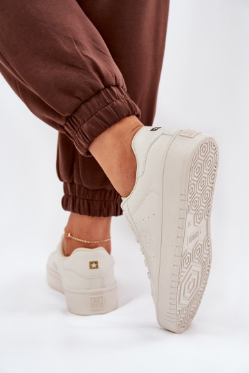 Žemi moteriški sportbačiai, pagaminti iš ekologiškos odos Big Star NN274578 Beige