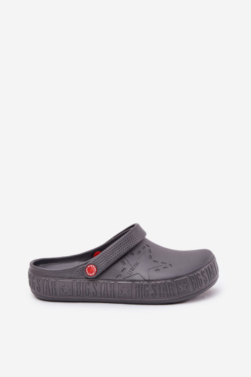 Vyriškos lengvos šlepetės klumpės Big Star II175007 pilkos spalvos