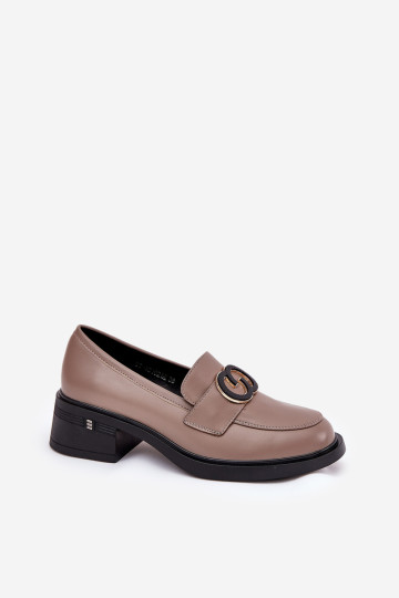 Odiniai aukštakulniai mokasinai Vinceza 18102 Beige 2