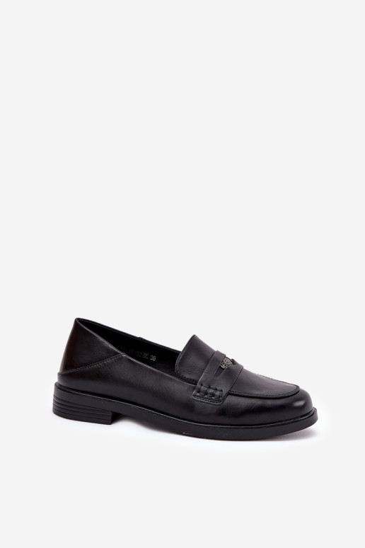 Elegantiški moteriški mokasinai, pagaminti iš natūralios odos Vinceza 18100 Black