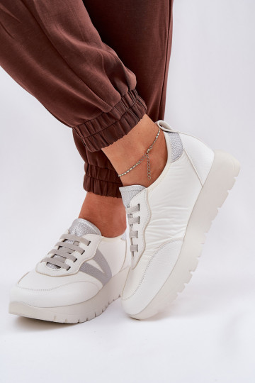 Moteriški sportiniai bateliai ant platformos Vinceza 58510 balta