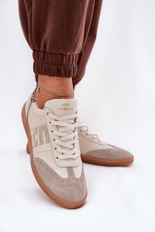 Odiniai sportiniai bateliai Moteriški Panther CheBello 4640 Beige