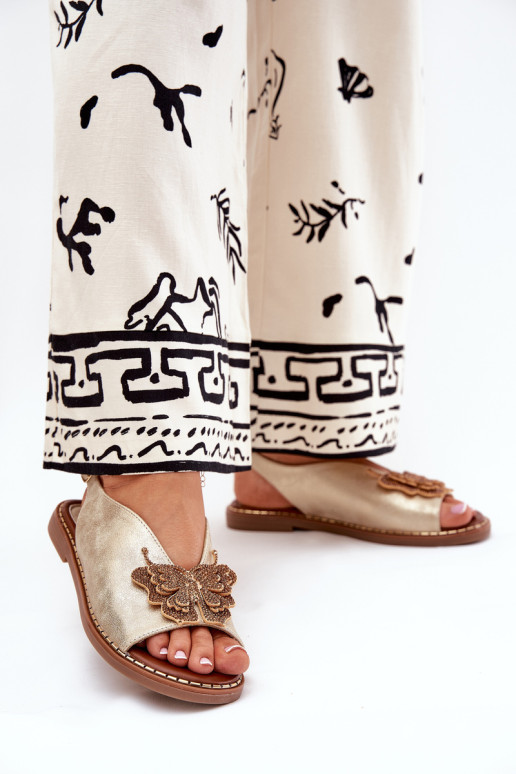 Moteriškos plokščios basutės su puošmena Gold Setorina