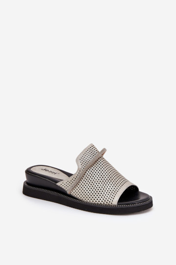 Moteriški sandalai su pleištiniais dekoratyviniais dirželiais, sidabriniais teriwes 2