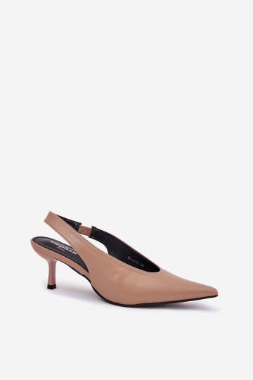 Atviri eko odiniai aukštakulniai Tamsiai smėlio spalvos Aricandia 2