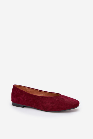Klasikiniai Burgundy Eco Suede Ballet Butai Osallin 2