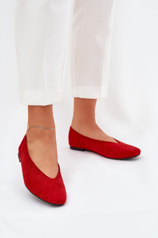 Klasikiniai raudoni Osallin Eco Suede baleto buteliai