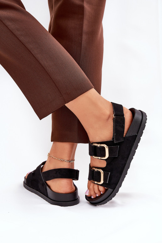 Moteriški sandalai su sagtimis Black Seladith
