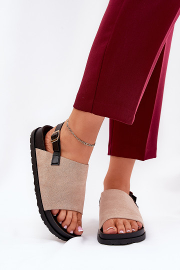 Moteriški sandalai Eco Suede On The Platform Beige Migola