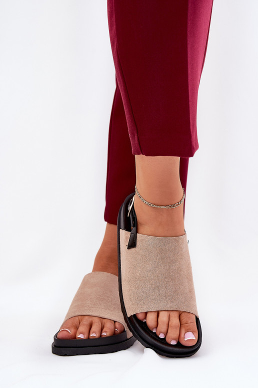 Moteriški sandalai Eco Suede On The Platform Beige Migola