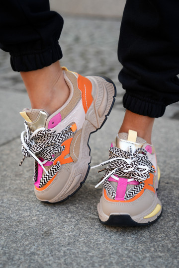 Moteriški sportbačiai su dvigubu suvarstymu chaki spalvos Efobell 2