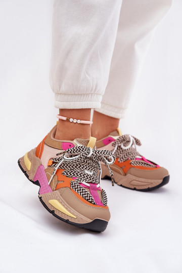 Moteriški sportbačiai su dvigubu suvarstymu chaki spalvos Efobell