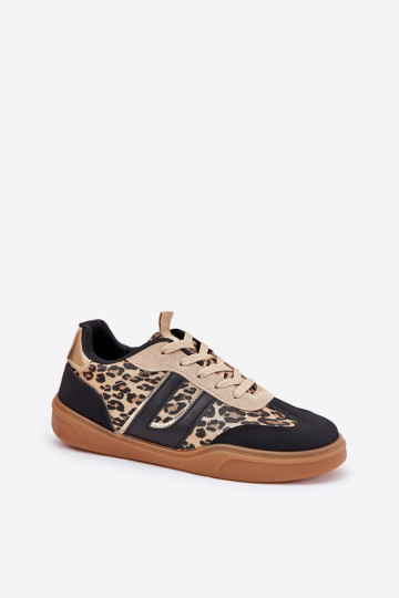 Moteriški sportbačiai, pagaminti iš ekologiškos odos Leopard Black Satylies 2