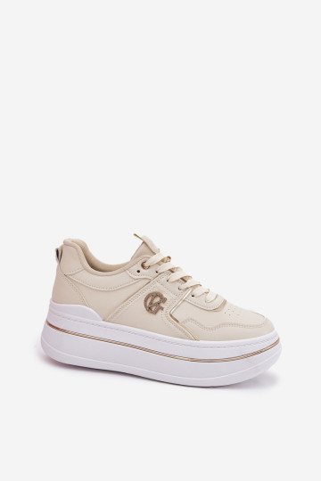 Moteriški sportiniai batai ant platformos smėlio spalvos Caldeno 2