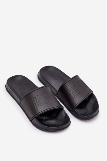 Big Star MM174322 vyriškos šviesios putplasčio šlepetės, juodos 2