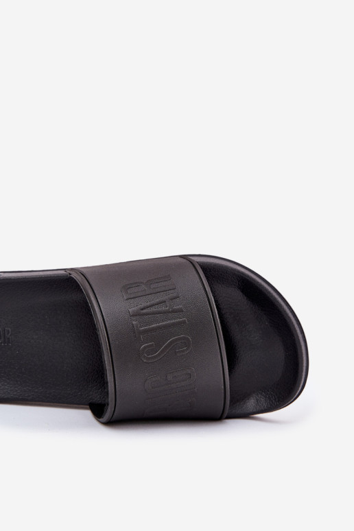 Big Star MM174322 vyriškos šviesios putplasčio šlepetės, juodos