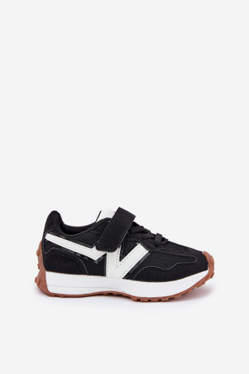 Juodi Tezzu Velcro vaikiški sportbačiai