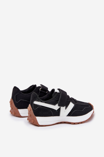 Juodi Tezzu Velcro vaikiški sportbačiai