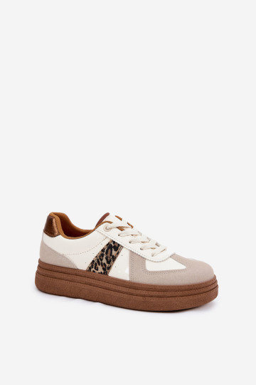 Moteriški sportbačiai ant platformos Leopard Beige Lincidi 2