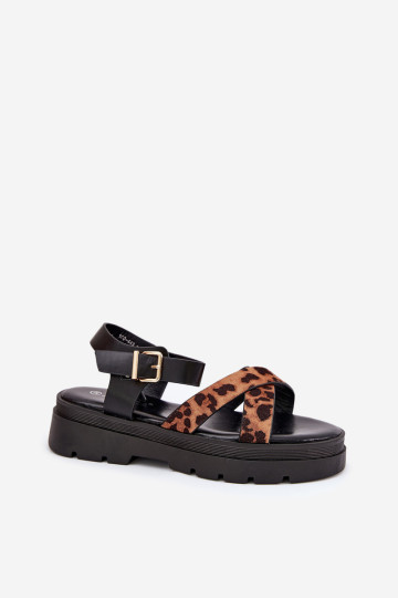 Moteriški leopardo sandalai, rudi Gevinniser 2