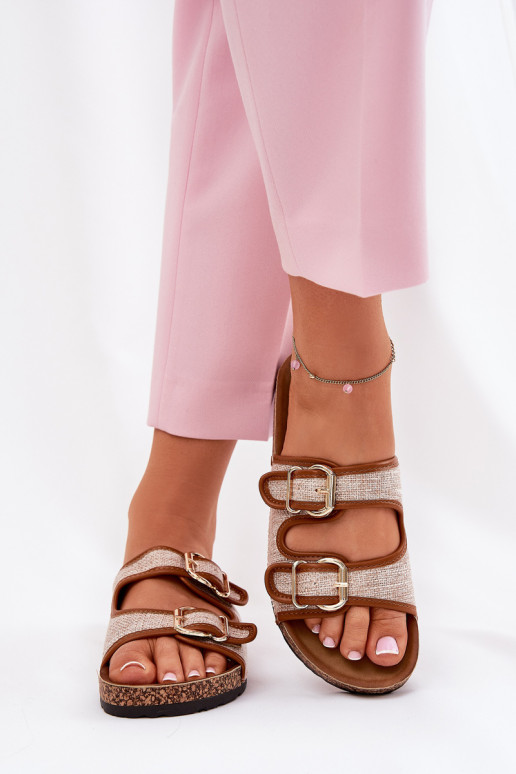 Moteriški audiniai ant kamštinės platformos su sagtimis Camel Osoffe