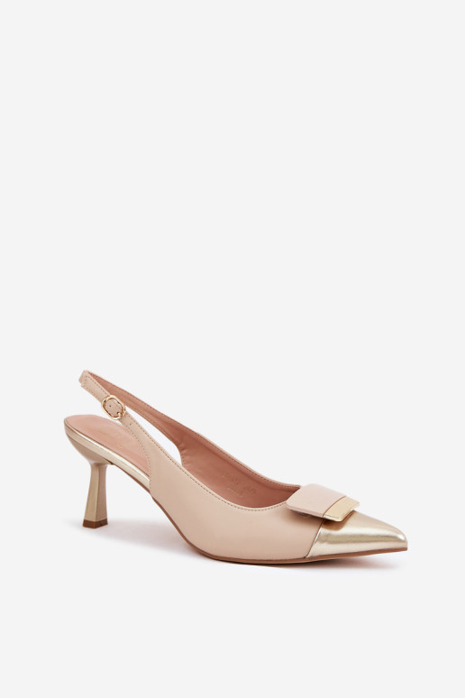 Elegantiški kulniukai su dekoracija Eco Leather Beige Ottoles