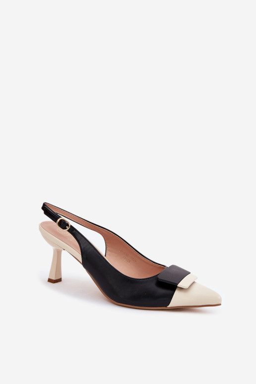 Elegantiški kulniukai su dekoracija Eco Leather Black Ottoles