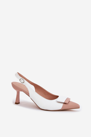 Elegantiški aukštakulniai su dekoracija Eco Leather White Ottoles 2