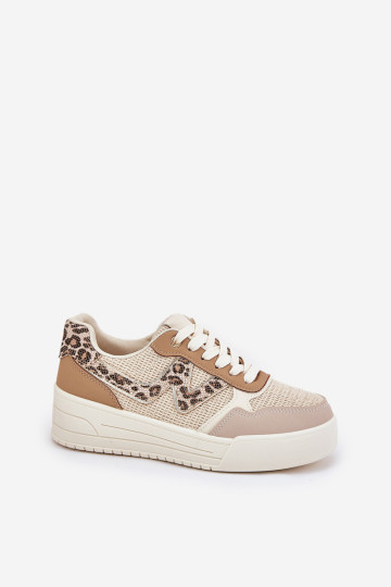 Moteriški sportiniai batai ant platformos Leopard Khaki Loorori 2