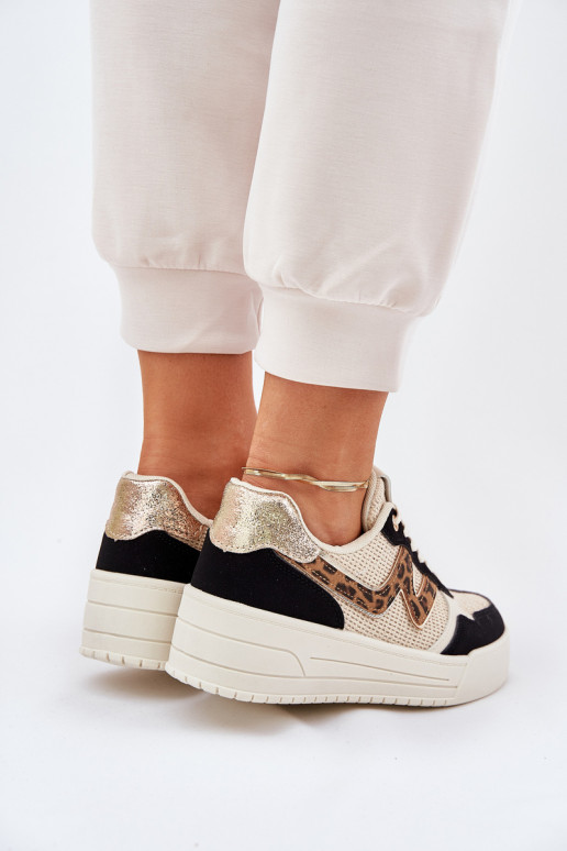 Moteriški sportiniai bateliai ant platformos Panther Black Loorori