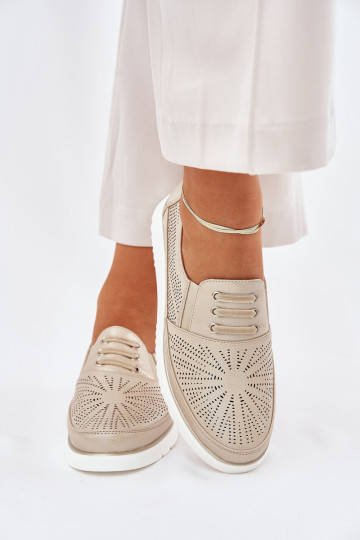 Moteriški ažūriniai auksiniai „Azethia“ pusbačiai