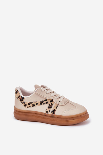 Moteriški sportbačiai ant platformos Leopard Beige Totter 2