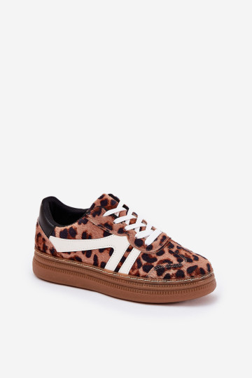Moteriški „Leopard“ platformos sportbačiai, rudi „Totter“. 2
