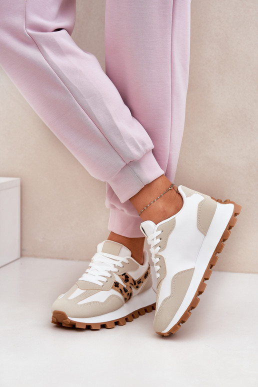 Sportiniai bateliai Moteriški Leopard Beige Kalelia