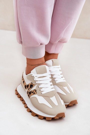 Sportiniai bateliai Moteriški Leopard Beige Kalelia