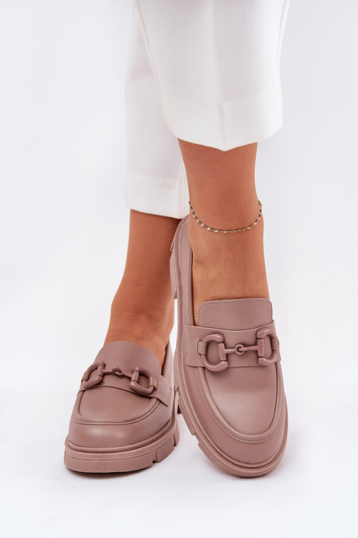 Moteriški ekologiški odiniai mokasinai su dekoratyvinėmis detalėmis chaki spalvos seftass