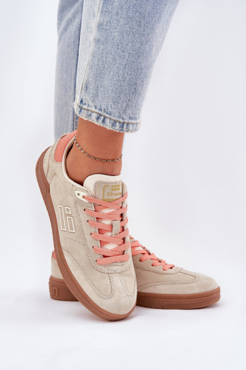 Zomšiniai sportiniai bateliai, sportbačiai, moteriški D.Franklin DFSH387005 Smėlio spalvos