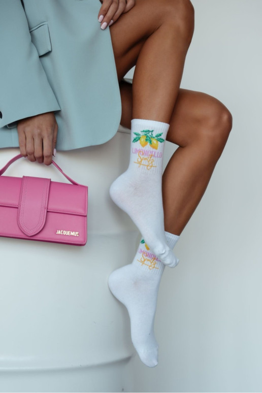 LIMONCELLO moteriškos kojinės Baltos