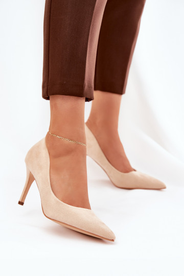 Eco Suede Heels Beige Vannith