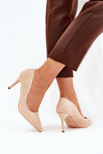 Eco Suede Heels Beige Vannith