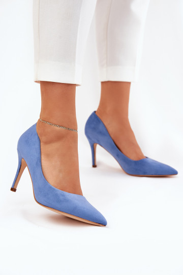 Eco Suede Pumps Blue Vannith