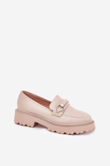 Moteriški mokasinai, dekoruoti cirkonio smėlio spalvos patina 2