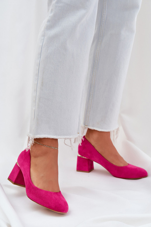 Eco Suede Pompos su kulnu Fuchsia Veniffia