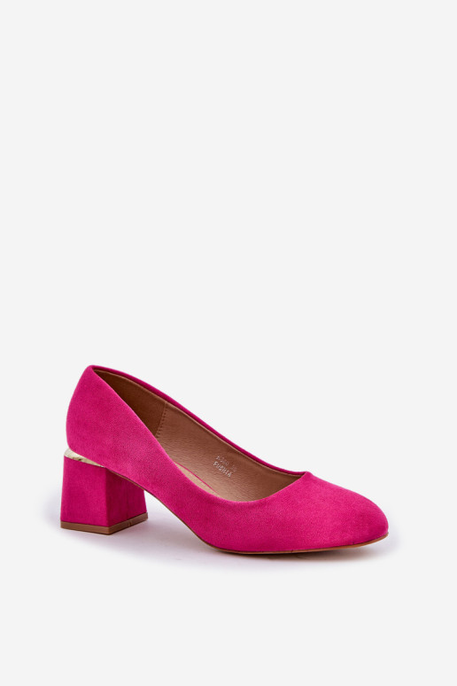 Eco Suede Pompos su kulnu Fuchsia Veniffia