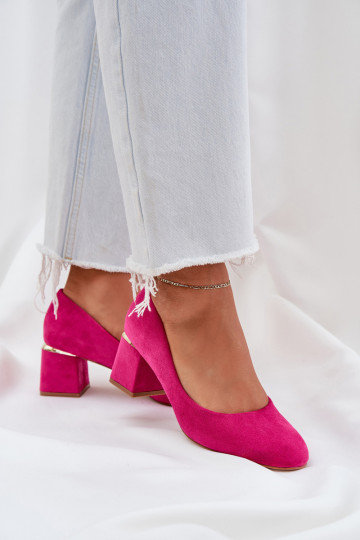 Eco Suede Pompos su kulnu Fuchsia Veniffia