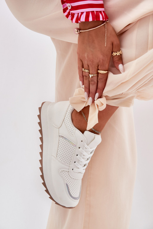 Moteriški sportiniai bateliai su platforma White Yandia