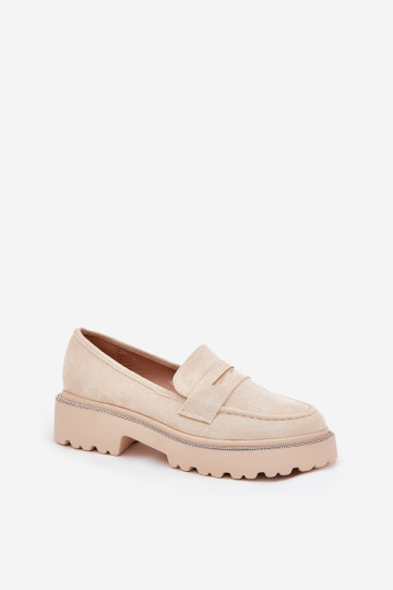 Moteriški ekologiški zomšiniai mokasinai su cirkonio spalvos smėlio spalvos Wilamla 2